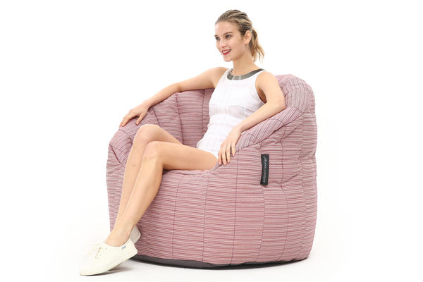 Butterfly Sofa Bean Bag in Raspberry Polo (Easy-Clean, Pet-Friendly, In/Outdoor)
