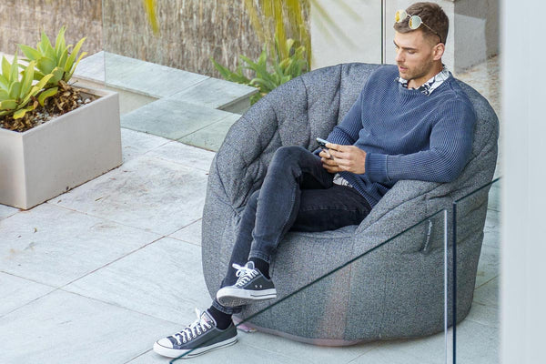 Butterfly Chaise Package in Titanium Weave (Easy-Clean, Pet-Friendly, In/Outdoor)