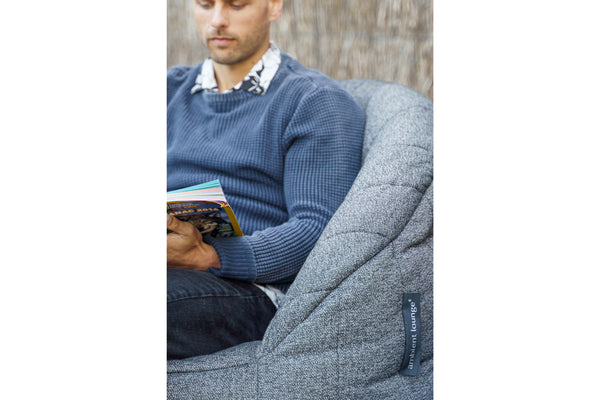 Butterfly Sofa Bean Bag in Titanium Weave (Easy-Clean, Pet-Friendly, In/Outdoor)