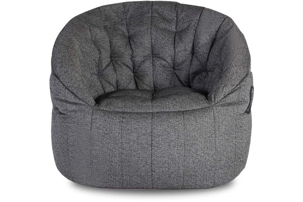 Butterfly Sofa Bean Bag in Titanium Weave (Easy-Clean, Pet-Friendly, In/Outdoor)