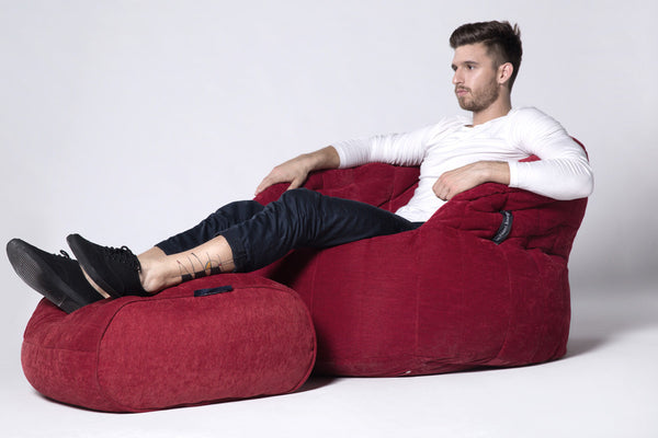 Ottoman Bean Bag in Wildberry Deluxe (Indoor)