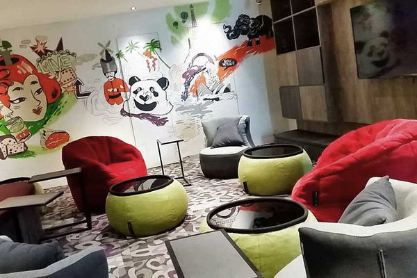 Butterfly Sofa Bean Bag in Wildberry Deluxe (Indoor)