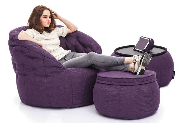 Versa Table Bean Bag in Aubergine Dream (Indoor)