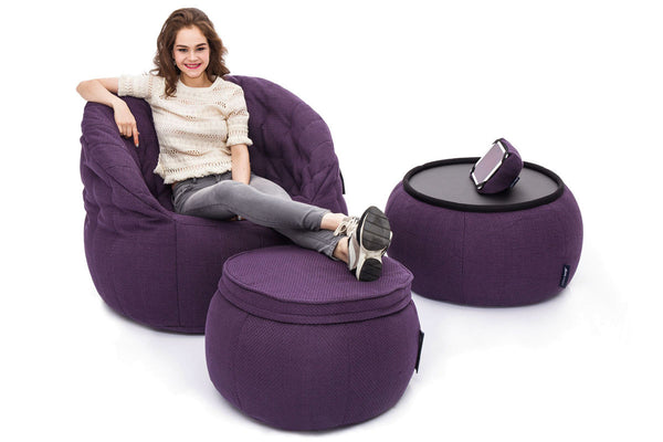 Versa Table Bean Bag in Aubergine Dream (Indoor)
