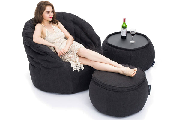 Butterfly Sofa Bean Bag in Black Sapphire (Indoor)