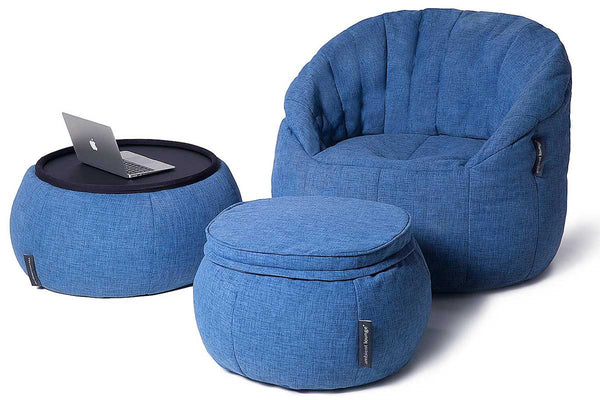 Wing Ottoman Bean Bag in Blue Jazz (Indoor)
