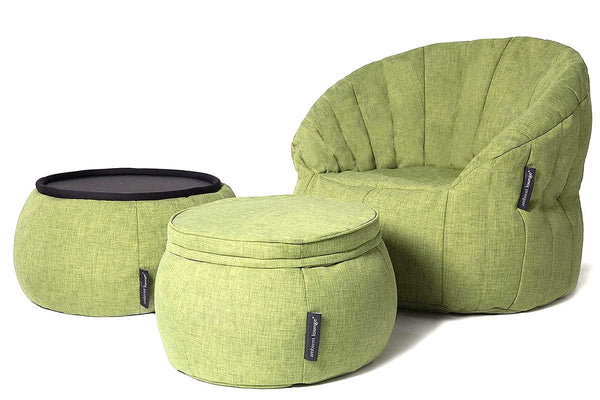 Wing Ottoman Bean Bag in Lime Citrus (Indoor)