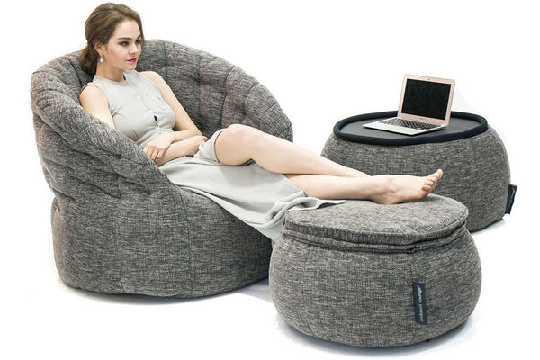 Wing Ottoman Bean Bag in Luscious Grey (Indoor)