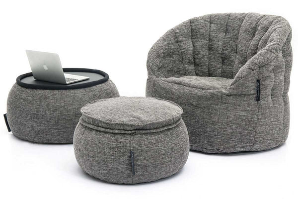 Wing Ottoman Bean Bag in Luscious Grey (Indoor)