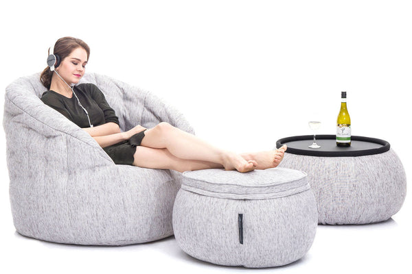 Wing Ottoman Bean Bag in Tundra Spring (Indoor)