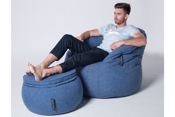 Wing Ottoman Bean Bag in Blue Jazz (Indoor)