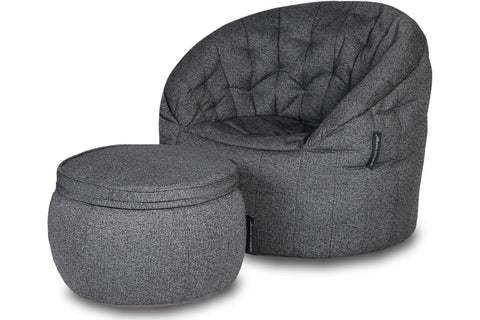 Butterfly Chaise Package in Titanium Weave (In/Outdoor)