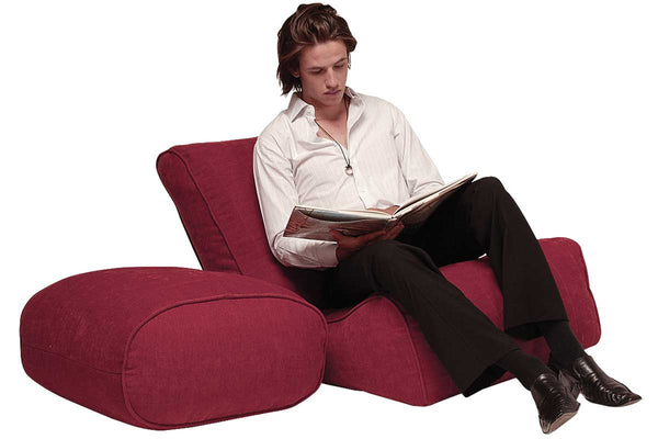 Ottoman Bean Bag in Wildberry Deluxe (Indoor)