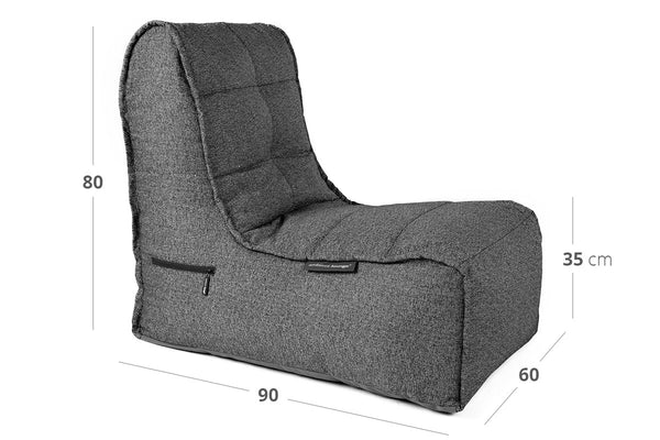 Evolution Sofa (Deluxe) Bean Bag in Titanium Weave (Easy-Clean, Pet-Friendly, In/Outdoor)