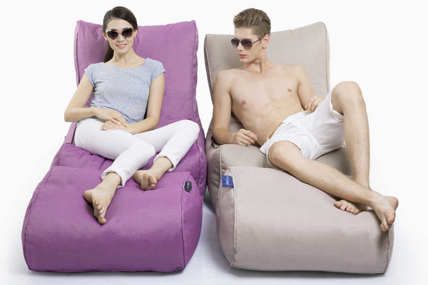 Ottoman Bean Bag in Sandstorm (Easy-Clean, Pet-Friendly, In/Outdoor)