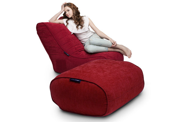 Ottoman Bean Bag in Wildberry Deluxe (Indoor)