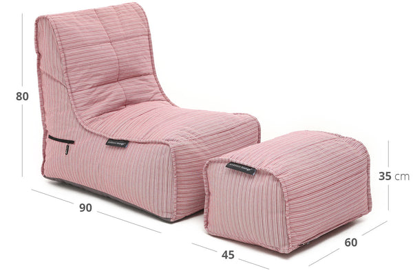 Evolution Chaise (Deluxe) Package in Raspberry Polo (Easy-Clean, Pet-Friendly, In/Outdoor)