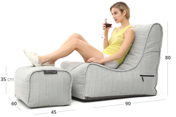 Evolution Chaise (Deluxe) Package in Silverline (Easy-Clean, Pet-Friendly, In/Outdoor)