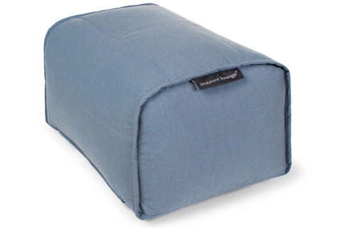 Ottoman (Deluxe) Bean Bag in Atlantic Denim (In/Outdoor)
