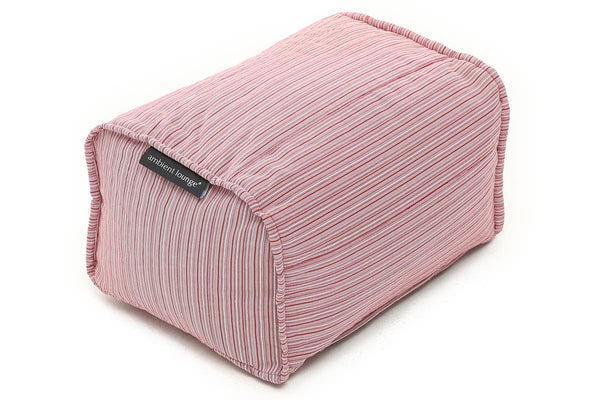 Ottoman (Deluxe) Bean Bag in Raspberry Polo (Easy-Clean, Pet-Friendly, In/Outdoor)