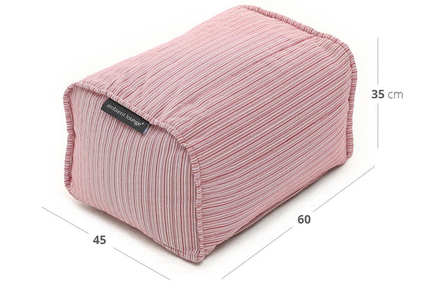 Ottoman (Deluxe) Bean Bag in Raspberry Polo (Easy-Clean, Pet-Friendly, In/Outdoor)