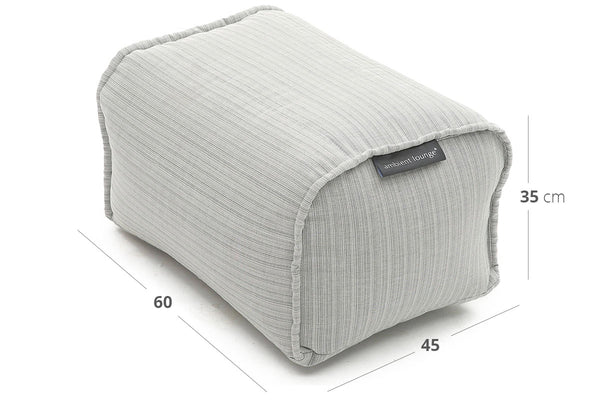 Ottoman (Deluxe) Bean Bag in Silverline (Easy-Clean, Pet-Friendly, In/Outdoor)