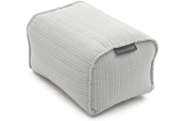Ottoman (Deluxe) Bean Bag in Silverline (Easy-Clean, Pet-Friendly, In/Outdoor)