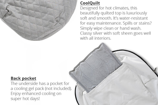 Spare Luxury CoolQuilt Top in Silver - Small (Easy-Clean, Pet-Friendly, In/Outdoor)