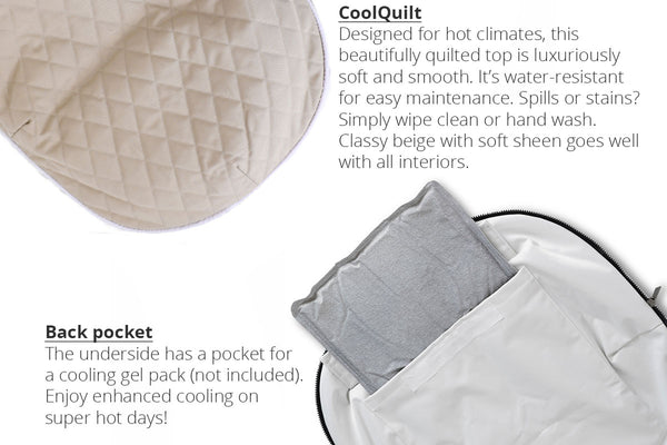Spare Luxury CoolQuilt Top in Beige - Small (Easy-Clean, Pet-Friendly, In/Outdoor)