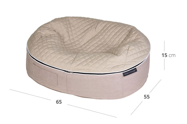 Pet Lounge Dog Bed in Cappuccino - CoolQuilt - Small (Easy-Clean, Pet-Friendly, In/Outdoor)
