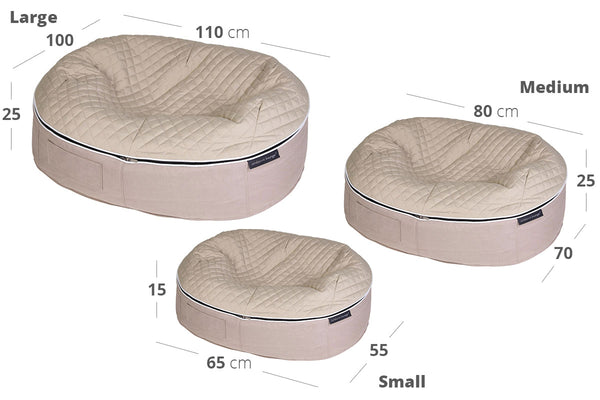Pet Lounge Dog Bed in Cappuccino - CoolQuilt - Large (Easy-Clean, Pet-Friendly, In/Outdoor)