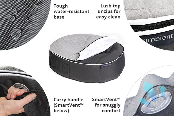 Pet Lounge Dog Bed in Supernova - CoolQuilt - Small (Easy-Clean, Pet-Friendly, In/Outdoor)