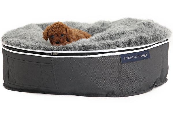 Pet Lounge Dog Bed in Supernova - Faux Fur - Small (Easy-Clean, Pet-Friendly, In/Outdoor)