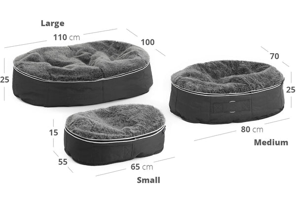 Pet Lounge Dog Bed in Supernova - Faux Fur - Medium (Easy-Clean, Pet-Friendly, In/Outdoor)
