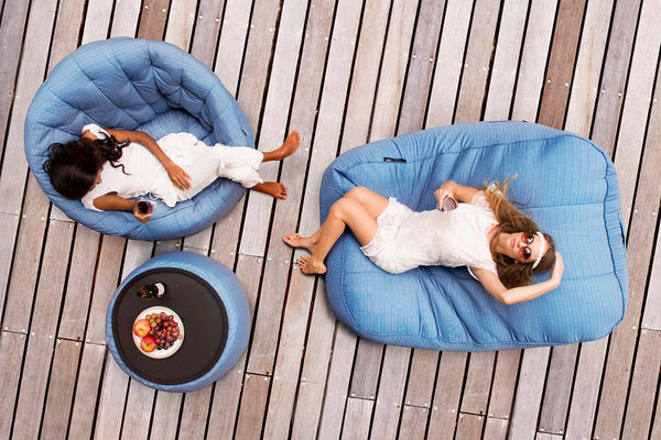 Satellite Twin Sofa Bean Bag in Oceana (Easy-Clean, Pet-Friendly, In/Outdoor)