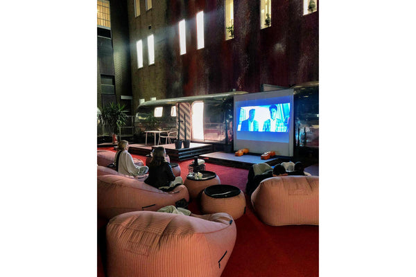 Satellite Twin Sofa Bean Bag in Raspberry Polo (Easy-Clean, Pet-Friendly, In/Outdoor)