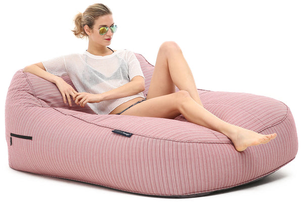 Satellite Twin Sofa Bean Bag in Raspberry Polo (Easy-Clean, Pet-Friendly, In/Outdoor)