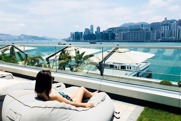 Satellite Twin Sofa Bean Bag in Silverline (Easy-Clean, Pet-Friendly, In/Outdoor)