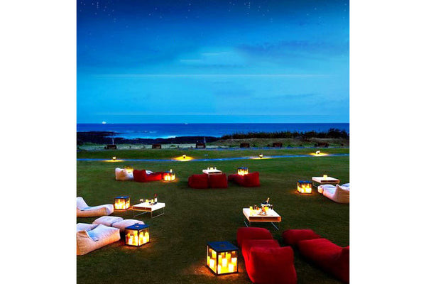 Ottoman Bean Bag in Wildberry Deluxe (Indoor)