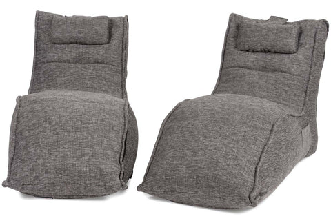 Twin Avatar Lounger Bean Bag in Luscious Grey (Indoor)