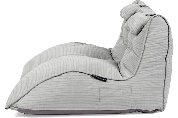 Twin Avatar Lounger Bean Bag in Silverline (Easy-Clean, Pet-Friendly, In/Outdoor)