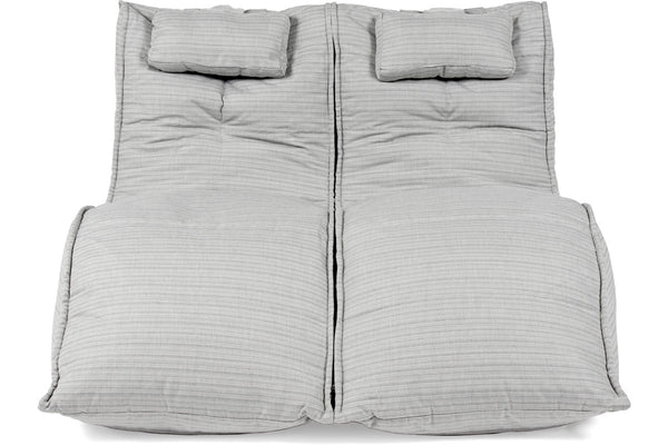 Twin Avatar Lounger Bean Bag in Silverline (Easy-Clean, Pet-Friendly, In/Outdoor)