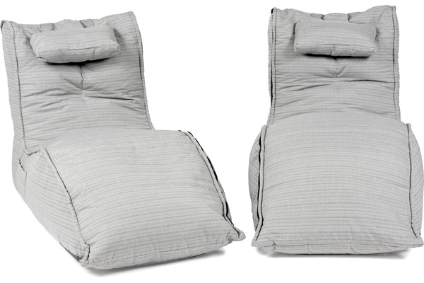 Twin Avatar Lounger Bean Bag in Silverline (Easy-Clean, Pet-Friendly, In/Outdoor)
