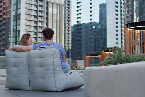 Twin Avatar Lounger Bean Bag in Silverline (Easy-Clean, Pet-Friendly, In/Outdoor)