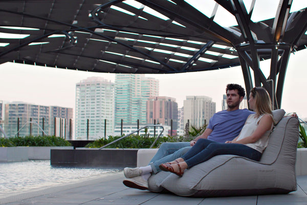 Twin Avatar Lounger Bean Bag in Silverline (Easy-Clean, Pet-Friendly, In/Outdoor)