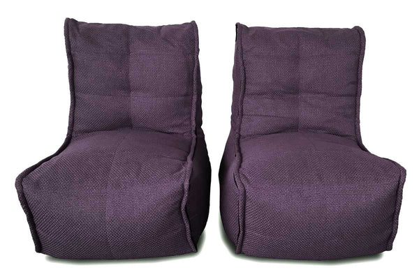 Twin Couch Bean Bags in Aubergine Dream