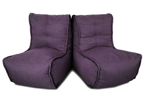 Twin Couch Bean Bags in Aubergine Dream