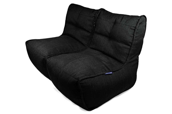Twin Couch Bean Bag in Black Sapphire (Indoor)