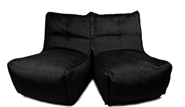 Twin Couch Bean Bag in Black Sapphire (Indoor)