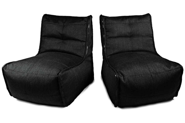 Twin Couch Bean Bag in Black Sapphire (Indoor)